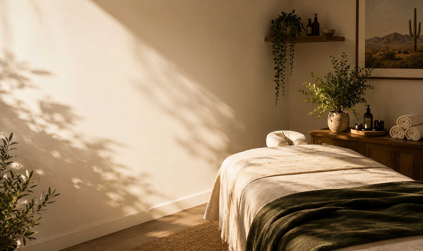 Sunlit massage room